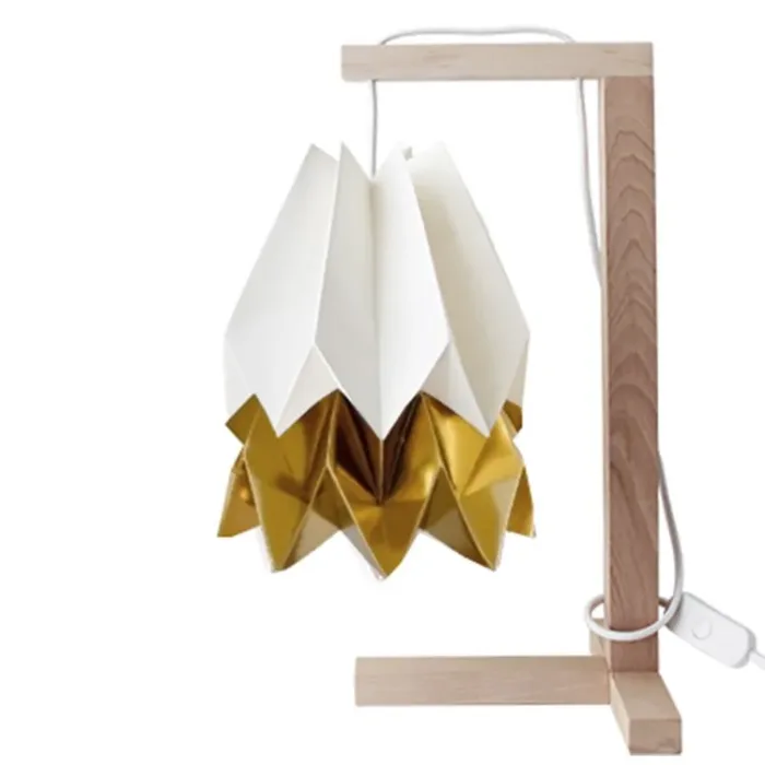 origami-lampara-mesa-japonesa-geometrica-decoracion-habitacion-pantalla-bicolor-blanco-dorado-moderna-minimoi