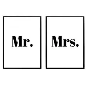 Conjunto 2 Láminas Mr and Mrs Tradition