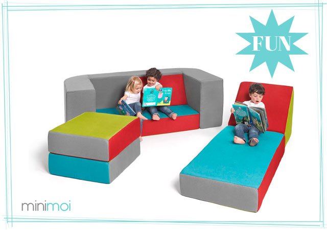 Sofá para niños, sofá modular para niños pequeños con otomanas, sofá  infantil para niños pequeños y bebés, sofá imaginativo para juegos para  muebles